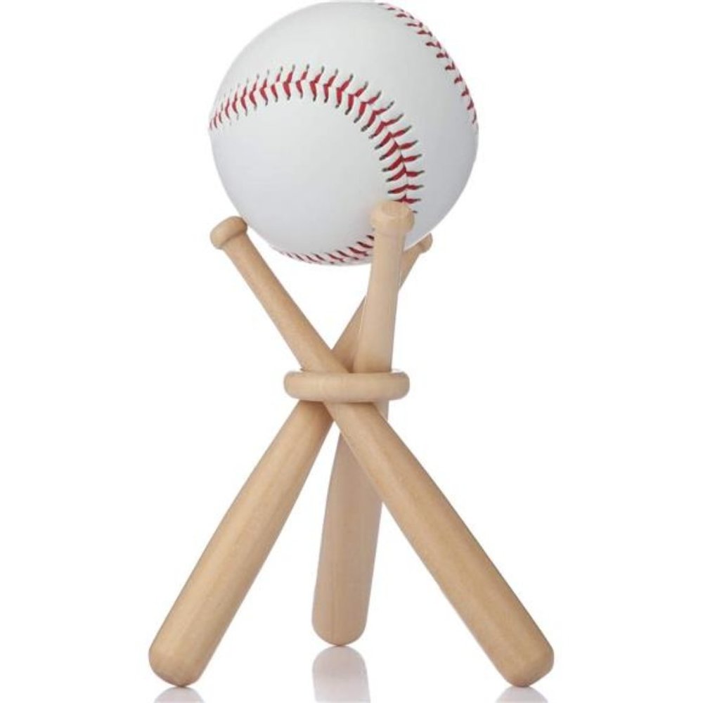 Baseball Stand Baseball Holders for Balls Display Wooden Baseball Bat Display